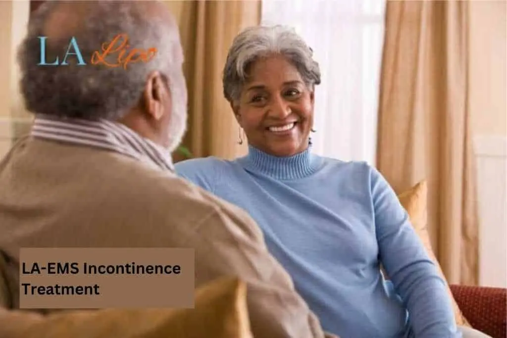 Couple sat smiling at each other - LA-EMS treatment Greater London (Waltham Forest)