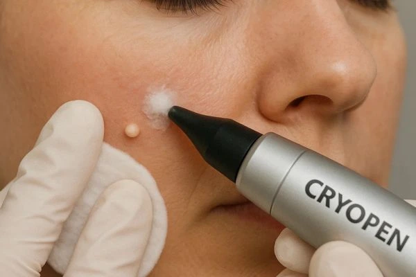 Woman receiving milia removal treatment Greater London (Waltham Forest)